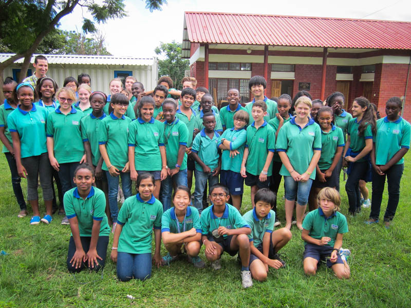 Students from LCIS in front of the National Malaria Control Center lab.