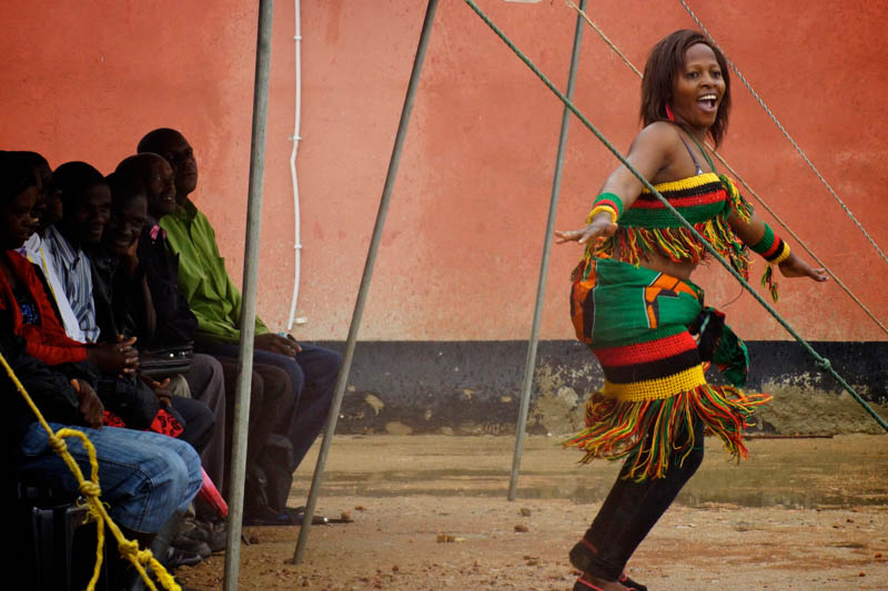 A woman performs a dance to open the ceremony.